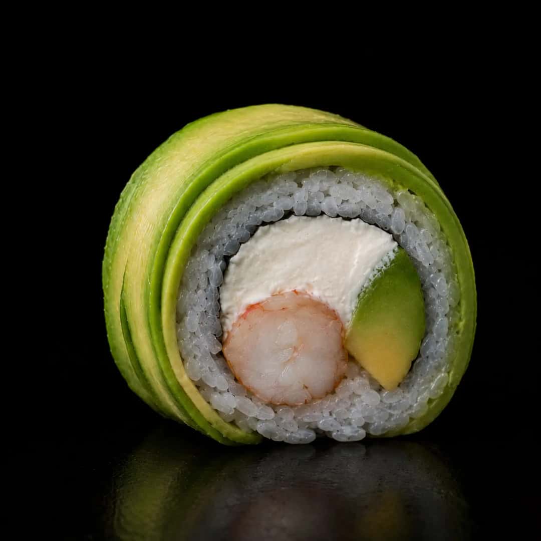 Ebi cheese roll en palta
